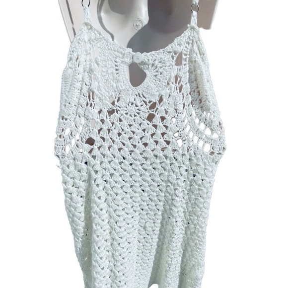 ✌🏻sold✌🏻FLOOK. Crochet Boho Cover Up Dress Size Medium Short Mini - Picture 7 of 15